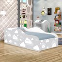 Ver imagem 1 de Cama Infantil com Colchão Nuvens Cinza 100% Mdf para Quarto Infantil