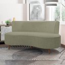 Ver imagem 2 de Sofá Chaise Living 2 Lugares 160cm para Sala Istambul K01 Bouclê Verde - Lyam Decor