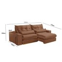 Ver imagem 2 de Sofá com Chaise B020 3 Lugares Retrátil e Reclinável 210cm Terracota Meu Sofá Online
