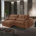 Ver imagem 4 de Sofá com Chaise B020 3 Lugares Retrátil e Reclinável 210cm Terracota Meu Sofá Online