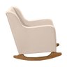 Poltrona de Amamentação Aquila Balanço com Puff Veludo Bege - 3