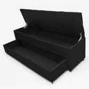 Ver imagem 4 de Recamier Baú para Cama Casal com Gaveta Paris 1,50m Estofado Retro Premium Decorativo Cor Preto
