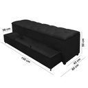 Ver imagem 5 de Recamier Baú para Cama Casal com Gaveta Paris 1,50m Estofado Retro Premium Decorativo Cor Preto