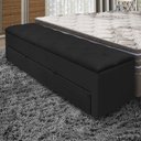 Ver imagem 2 de Recamier Baú para Cama Casal com Gaveta Paris 1,50m Estofado Retro Premium Decorativo Cor Preto
