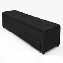 Ver imagem 1 de Recamier Baú para Cama Casal com Gaveta Paris 1,50m Estofado Retro Premium Decorativo Cor Preto