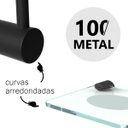 Ver imagem 3 de Kit de Acessórios para Banheiro Grego Metal 5 Peças Suporte Prateleira Redondo Preto Fosco Acetinado