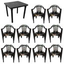 Ver imagem 1 de Kit 10 Cadeiras Preta 182Kg e 1 Mesa Desmontável 83cm