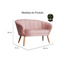 Ver imagem 3 de Namoradeira Decorativa Pétala Veludo Rosa Pés Madeira Mz Decor