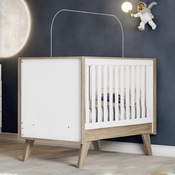 Berço Mini Cama Confete Branco/Jequitibá com Colchão Baby Physical - Móveis Henn - 2