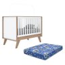 Berço Mini Cama Confete Branco/Jequitibá com Colchão Baby Physical - Móveis Henn - 1