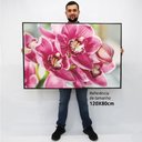 Ver imagem 2 de Quadro Decorativo em Canvas Orquídea Rosa TaColado Moldura Flutuante 4,5cm Freijó 120 x 80cm