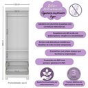 Ver imagem 3 de Guarda-roupa Infantil 62cm 2 Portas com Vidro e 2 Gavetas Sol Multimóveis Mp4418 Branco