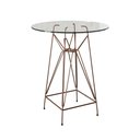 Ver imagem 4 de Jogo Mesa Bistrô Eames Vidro 60Cm 2 Banquetas Amarela Base Ferro Cobre - Cor: Branco