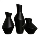 Ver imagem 6 de Trio de Vasos Decorativos de Cerâmica Organic Preto Fosco Joelma Decorações