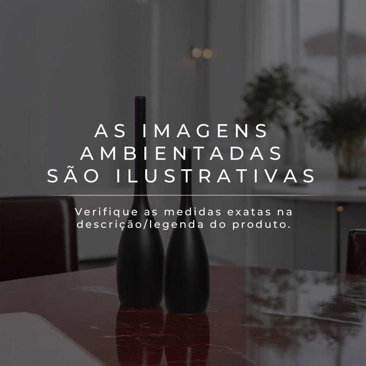 Trio de Vasos Decorativos de Cerâmica Organic Preto Fosco Joelma Decorações - 7