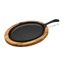 Ver imagem 1 de Chapa Oval em Ferro Suporte Madeira Panela Mineira 25x18cm