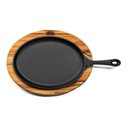 Ver imagem 2 de Chapa Oval em Ferro Suporte Madeira Panela Mineira 25x18cm