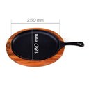 Ver imagem 6 de Chapa Oval em Ferro Suporte Madeira Panela Mineira 25x18cm