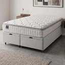 Ver imagem 1 de Cama Box Baú Casal King Colchão Gazin com Molas Ensacadas Tower New Branco