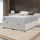 Ver imagem 2 de Cama Box Baú Casal King Colchão Gazin com Molas Ensacadas Tower New Branco