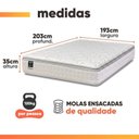 Ver imagem 4 de Cama Box Baú Casal King Colchão Gazin com Molas Ensacadas Tower New Branco