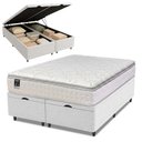 Ver imagem 2 de Cama Box Baú Casal King Colchão Gazin com Molas Ensacadas Tower New Branco