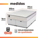 Ver imagem 3 de Cama Box Baú Casal King Colchão Gazin com Molas Ensacadas Tower New Branco