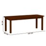 Mesa De Jantar 220cm Madeira Maciça 10 Lugares Estofados Castanho - 4