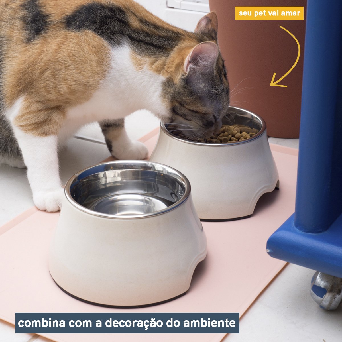 KIT PET COM COMEDOURO OU BEBEDOURO E JOGO AMERICANO - 3PÇS - 6