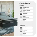 Ver imagem 3 de Cama Box Queen Preto + Colchão Paris Molas Ensacadas Preto Suede Preto/preto