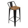Banqueta Alta Bistro com Encosto de Aço Industrial Tolix Iron Sublimado - 1