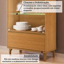 Ver imagem 7 de Cristaleira 76cm 3 Portas 1 Gaveta com LED e Pés em Madeira Maciça Pandora Espresso Móveis