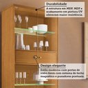 Ver imagem 5 de Cristaleira 76cm 3 Portas 1 Gaveta com LED e Pés em Madeira Maciça Pandora Espresso Móveis