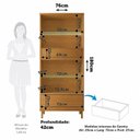 Ver imagem 3 de Cristaleira 76cm 3 Portas 1 Gaveta com LED e Pés em Madeira Maciça Pandora Espresso Móveis