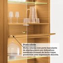 Ver mais imagens de Cristaleira 76cm 3 Portas 1 Gaveta com LED e Pés em Madeira Maciça Pandora Espresso Móveis