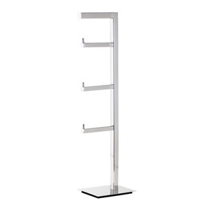 Papeleira Vertical Piso 3 Rolos 60cm Porta Papel Higiênico Banheiro Aço Inox Polido Brilhante Linha 