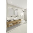 Ver imagem 3 de Papeleira Vertical Piso 3 Rolos 60cm Porta Papel Higiênico Banheiro Aço Inox Polido Brilhante Linha 