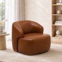 Ver imagem 1 de Poltrona Decorativa Giratória em Couro Livintus Leather