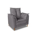 Ver imagem 3 de Poltrona Confortável para Amamentação com Puff Fibras Macias Cinza