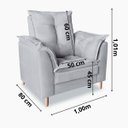 Ver imagem 6 de Poltrona Confortável para Amamentação com Puff Fibras Macias Cinza