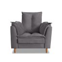 Ver imagem 4 de Poltrona Confortável para Amamentação com Puff Fibras Macias Cinza