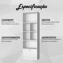 Ver imagem 3 de Estante Livreiro 1 Porta Basculante e 6 Nichos B37 Branco Novam