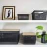 Cesto Caixa Organizadora Grid 20Lts com Tampa Ou Martiplast Cor:Preto - 6
