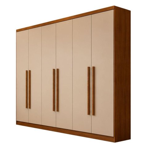 Guarda Roupa Casal Jalisco 6 Portas 8 Gavetas Cinamomo Fendi - Novo Horizonte