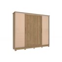 Ver imagem 1 de Guarda Roupa Casal 4 Portas de Correr e 4 Gavetas C- Pés Cb03n565 Nogueira-macadamia