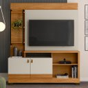 Ver imagem 2 de Estante Painel para Tv 50 Pol 160cm Pilar L06 Nature/off White - Mpozenato