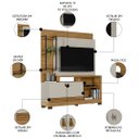 Ver imagem 3 de Estante Painel para Tv 50 Pol 160cm Pilar L06 Nature/off White - Mpozenato