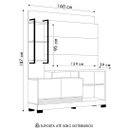 Ver imagem 4 de Estante Painel para Tv 50 Pol 160cm Pilar L06 Nature/off White - Mpozenato