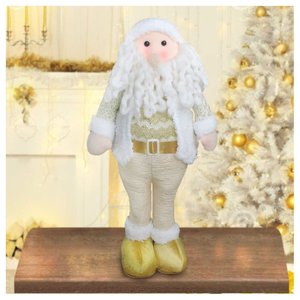 Decoração Boneco Natal Papai Noel Dourado Natalino 54cm
