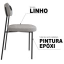 Ver imagem 2 de Cadeira Estofada Milli Corano/Linho F02 Preto/Cinza - Mpozenato